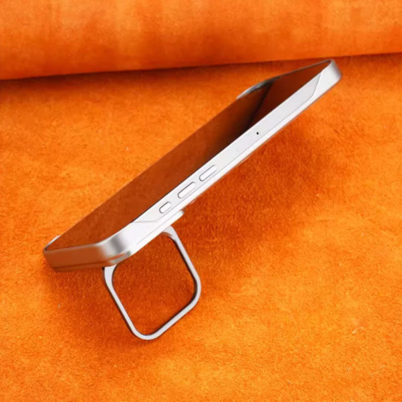 Ultra-thin frameless leather phone case - with stand and magnetic function