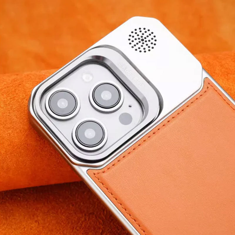 Ultra-thin frameless leather phone case - with stand and magnetic function