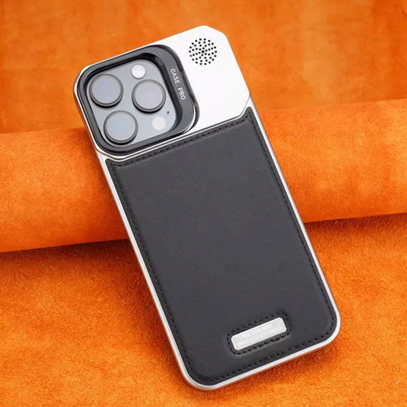 Ultra-thin frameless leather phone case - with stand and magnetic function