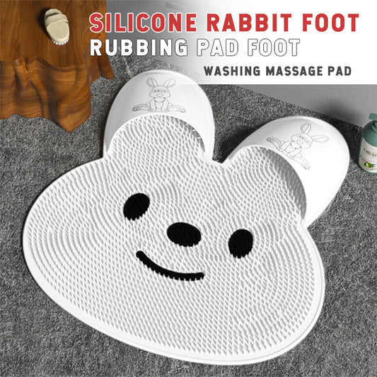Silicone rabbit foot rubbing cushion foot wash massage cushion