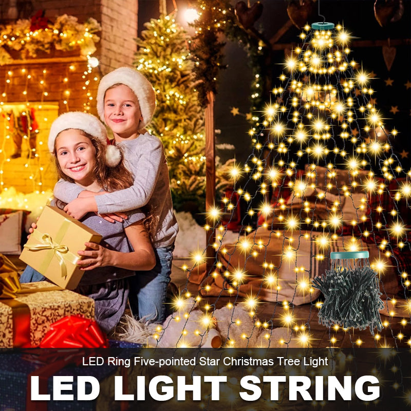 🎄 LED-rengas viisisakarainen tähti joulukuusenvalo 🎄