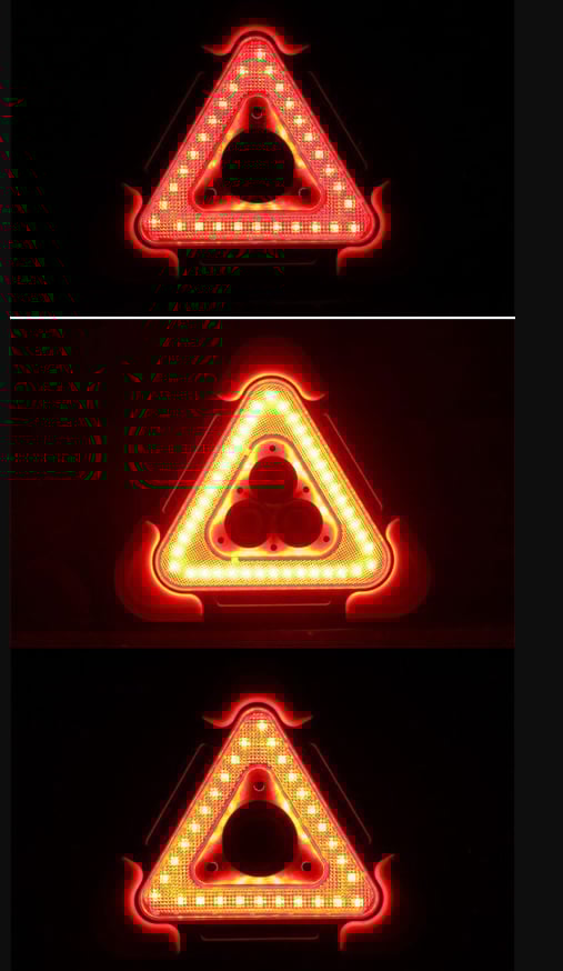 3-IN-1 Solar Emergency Triangle Warning Light