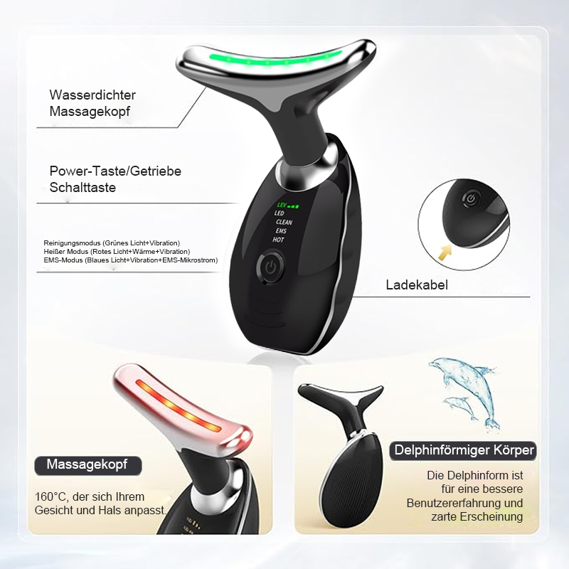 EMS RED LIGHT THERAPY FACE NECK LIFT WRINKLE REMOVER ÅTNA MASSAGER