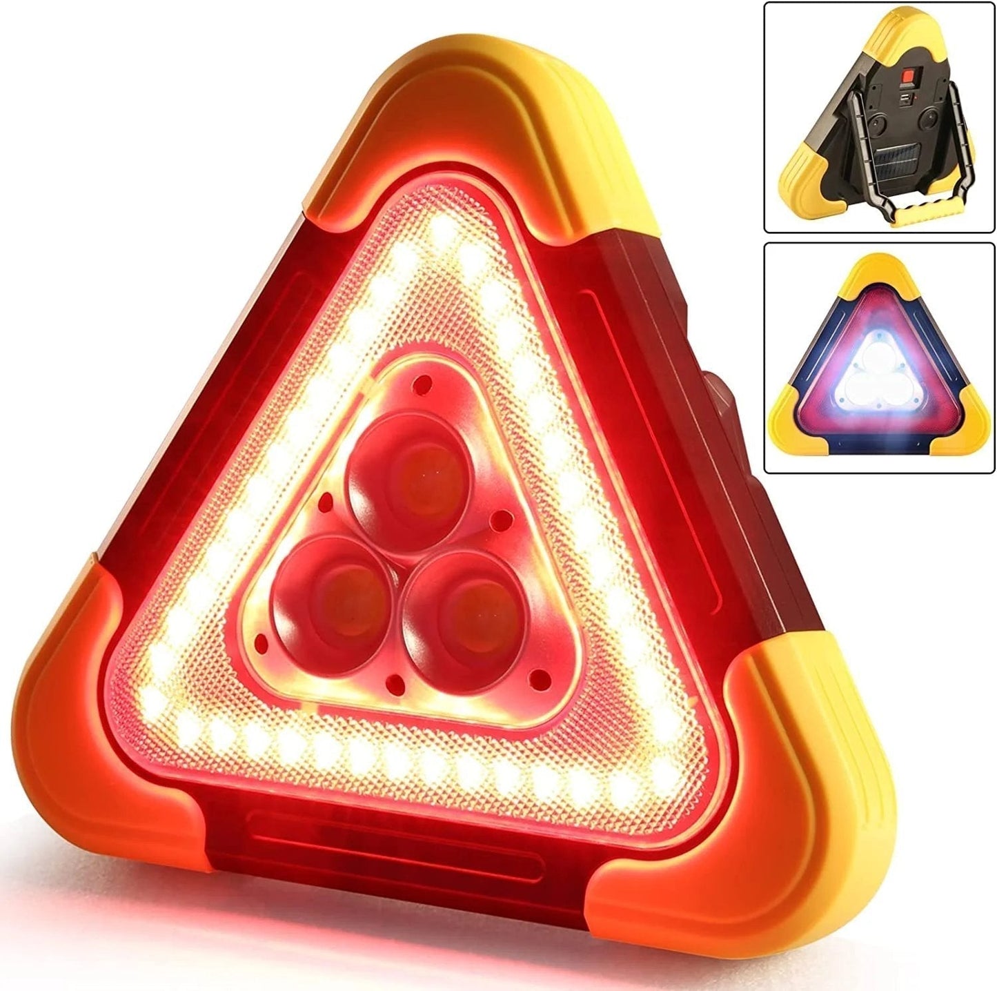 3-IN-1 Solar Emergency Triangle Warning Light
